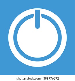 Power Button icon on blue background.