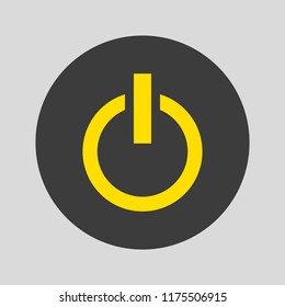 Power button icon on grey background. Vector illustration