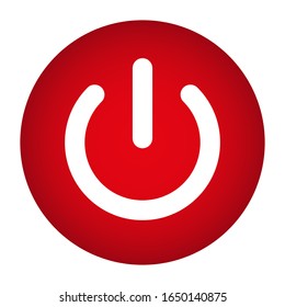 Icono de botón de encendido. Símbolo de encendido/apagado. Imagen aislada en fondo blanco. Estilo plano. Ilustración del vector