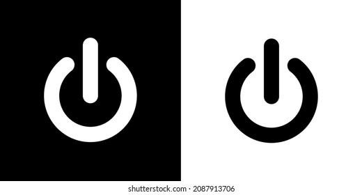 Power button icon. Power on and off. Isolated vector illustration on white background.