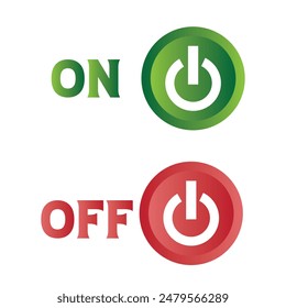 Power button icon.  On and off button icon on white background. vector illustration .
