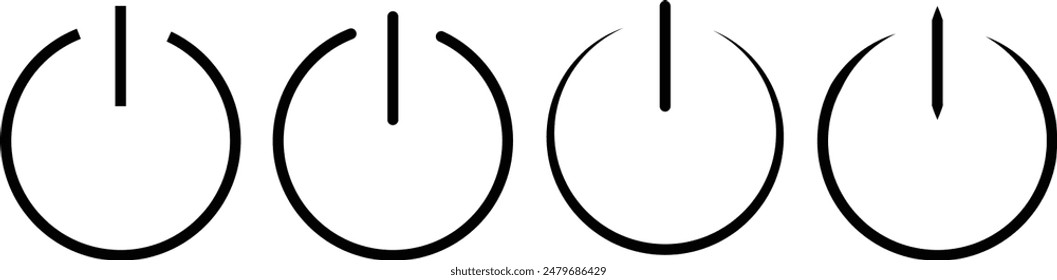 Power Button Icon, Power On Off Switch, Power Symbol Vector Art Illustration