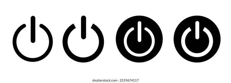 Power Button Icon, Power On Off Switch, Power Symbol Vector Art Illustration.