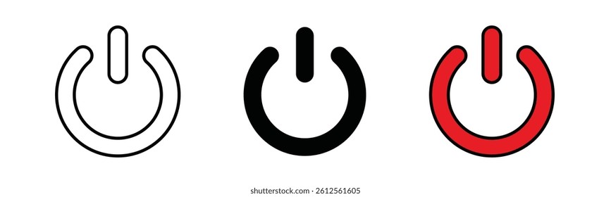 Power button icon, ON and OFF icon, vector black, flat icon, isolated on white background