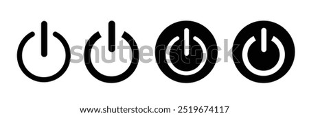 Power Button Icon, Power On Off Switch, Power Symbol Vector Art Illustration.