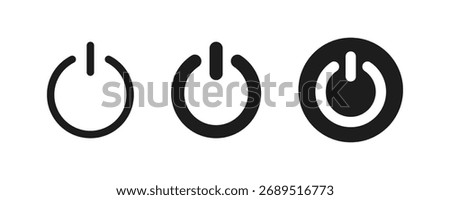 Power button icon with on off switch symbol. On-off icon icon set. Power star and shut down icon vectors design.