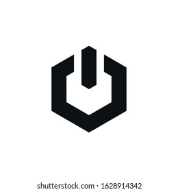 Power button icon on white background. Vector illustration