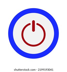 Power Button Icon On White Background. Vector Illustration. EPS 10.