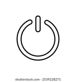 Colección de contorno de icono de Botón de energía o conjunto en blanco y negro