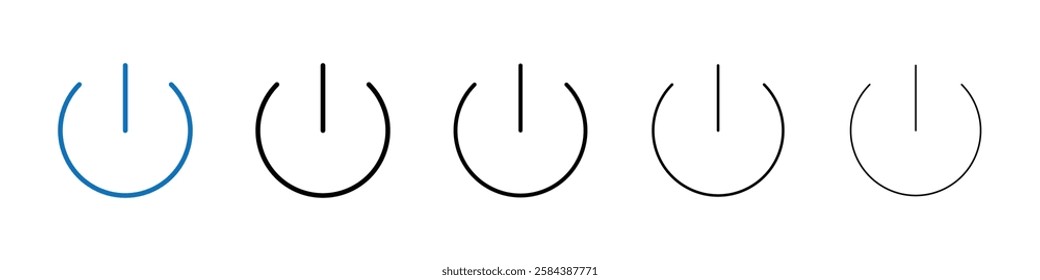 Power button icon Outline vector logo for web ui