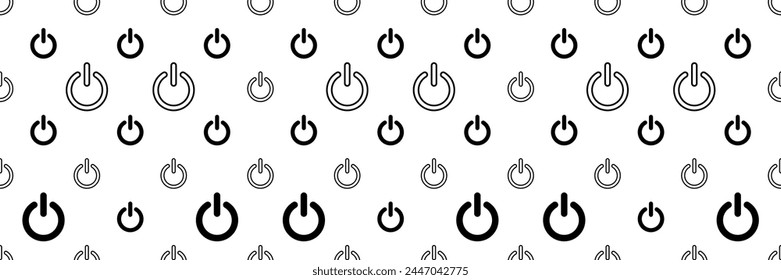 Power Button Icon Seamless Pattern, Power On Off Switch, Power Symbol Vector Art Illustration