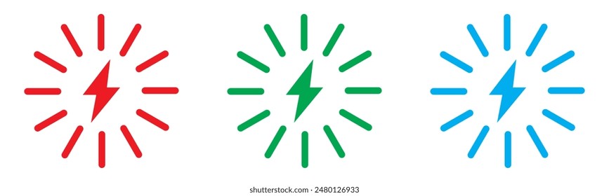 Power button icon set on white background. On, Off regime. Vector illustration