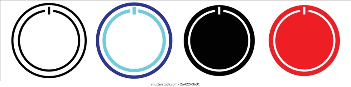 Power Button Icon Set – On Off Symbol in Multiple Colors