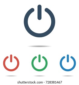 Power button icon set - simple flat design isolated on white background, vector