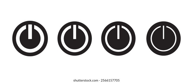 Power button icon set, Power Switch Icon. Electric power, On-off icon set. Interface switch button concept. On off icon. Vector illustration.