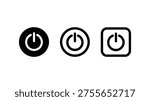 Power button icon set symbol for turning on or off electronic devices