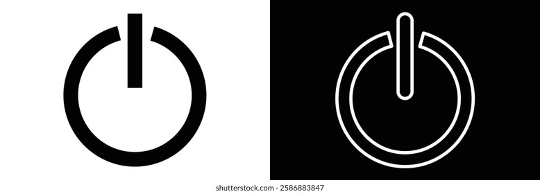 Power button icon set. Turn on web interface element. Computer shutdown symbol. Power Switch sign and symbol eps 888.