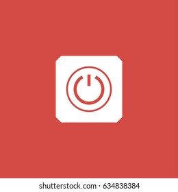 power button icon. sign design. red background