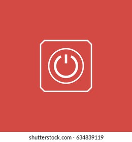 power button icon. sign design. red background