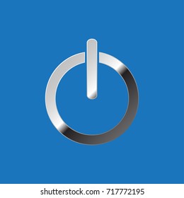 Power button Icon / sign / symbol with metallic effect