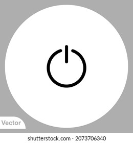 Power button icon sign vector,Symbol, logo illustration for web and mobile