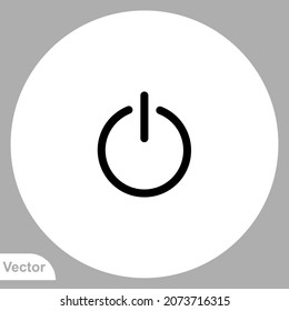 Power button icon sign vector,Symbol, logo illustration for web and mobile