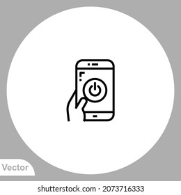 Power button icon sign vector,Symbol, logo illustration for web and mobile