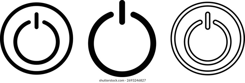 Power button icon.  Start buttons. Stop sign. logo concept of powers button. Turn off symbol
