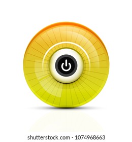 Icono de botón de encendido, símbolo de inicio, interfaz de usuario de diseño web o elemento de diseño de aplicación. Ilustración del vector