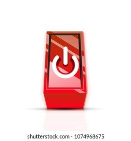 Power button icon, start symbol, web design UI or application design element. Vector illustration