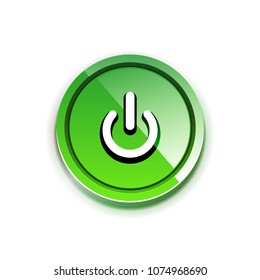Power button icon, start symbol, web design UI or application design element. Vector illustration