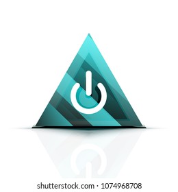 Power button icon, start symbol, web design UI or application design element. Vector illustration