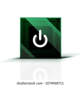 Power button icon, start symbol, web design UI or application design element. Vector illustration