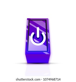 Power button icon, start symbol, web design UI or application design element. Vector illustration