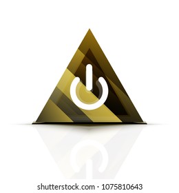Power button icon, start symbol, web design UI or application design element. Vector illustration