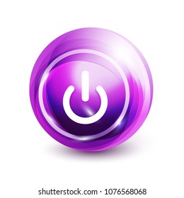 Icono de botón de encendido, símbolo de inicio, ilustración de vector
