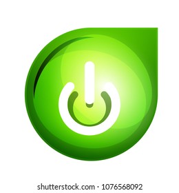 Power button icon, start symbol, vector illustration
