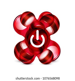 Power button icon, start symbol, vector illustration