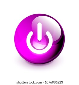 Icono de botón de encendido, símbolo de inicio, ilustración de vector