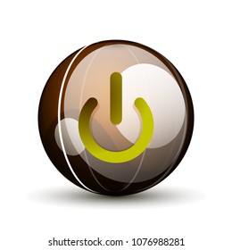 Power button icon, start symbol, vector illustration