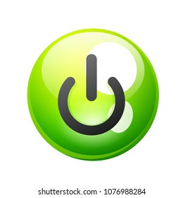Power button icon, start symbol, vector illustration