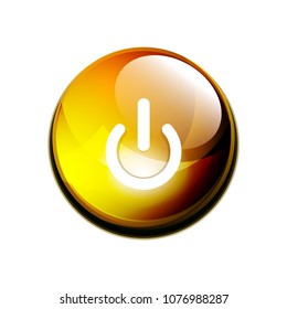 Icono de botón de encendido, símbolo de inicio, ilustración de vector