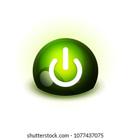 Icono de botón de encendido, símbolo de inicio, ilustración de vector