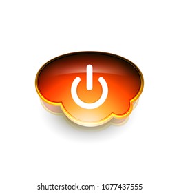 Icono de botón de encendido, símbolo de inicio, ilustración de vector