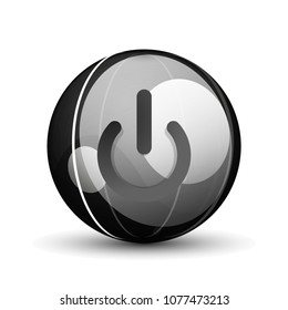Icono de botón de encendido, símbolo de inicio, ilustración de vector