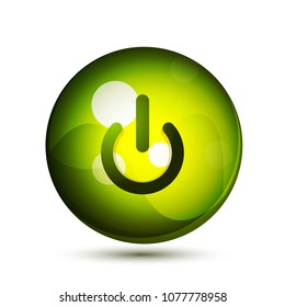 Power button icon, start symbol, vector illustration