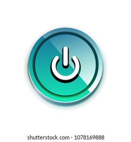 Power button icon, start symbol, web design UI or application design element. Vector illustration