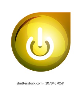 Power button icon, start symbol, vector illustration