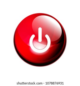 Power button icon, start symbol, vector illustration