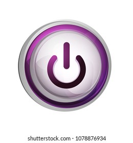 Icono de botón de encendido, símbolo de inicio, ilustración de vector